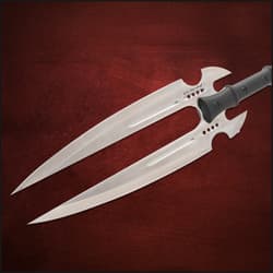 Honshu Double head spear blades close up