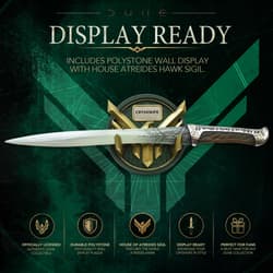 Display-ready crysknife with polystone wall mount
