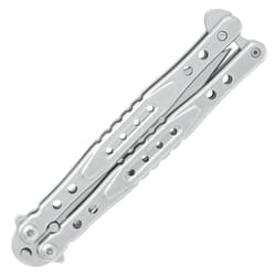 The butterfly knife latched closed