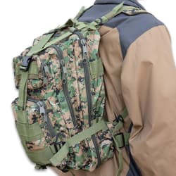 Full image of a person wearing the Tactical Assault Backpack.