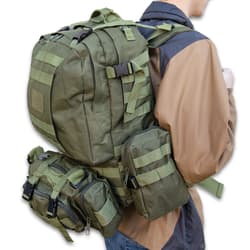 Full image of a person wearing the Gear Assault Pack.