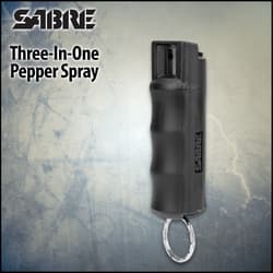 Three-in-one pepper spray with keyring attachment