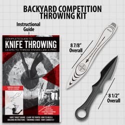 Knife throwing kit with guide and two types of knives