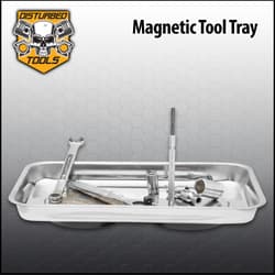 Magnetic tool tray holding various tools