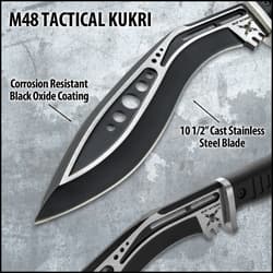M48 Tactical Kukri with labeled features