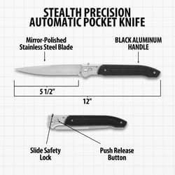 The specs of the automatic pocket knife