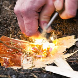 The firestarter shown in use