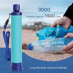 The stages of filtration consist of a coarse filter screen, PP cotton, coconut shell activated carbon and hollow fiber membranes