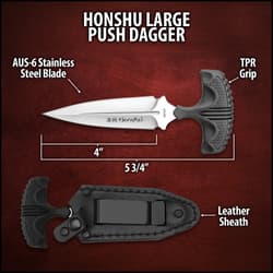 United Cutlery Large Honshu Push Dagger - Silver