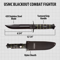 Diagram of USMC Blackout Combat Fighter knife