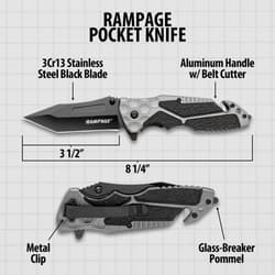 Dimensions of the knife opened and closed