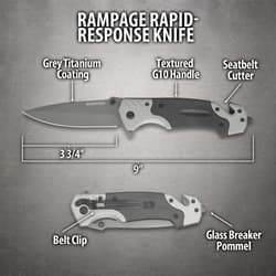Diagram of Rampage knife features and dimensions