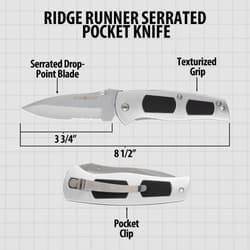 Serrated Ridge Runner Pocket Knife specifications