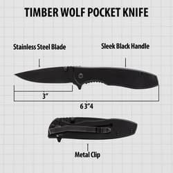Timber Wolf Assisted Opening Pocket Knife Black specifications