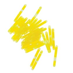 Pile of yellow glow sticks on a white background