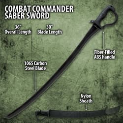 The 1065 carbon steel blade with black hard coating is shown piercing through a piece of material.