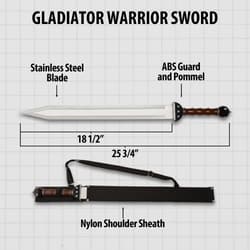 Diagram of gladiator sword with measurements