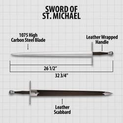 Diagram of Sword of St. Michael with measurements