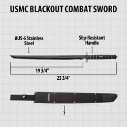 Diagram of USMC Blackout Combat Sword with dimensions