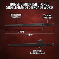 Honshu Midnight Forge Broadsword specifications