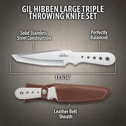 Gil Hibben Large Triple Throwing Knife Set