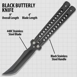 Classic Black Butterfly Knife Specfications