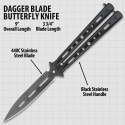 Dagger Blade Butterfly Knife Specifications