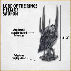 Sauron's helmet with labels and dimensions
