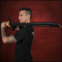 Norse Knight Training Set Grosse Messer in hand