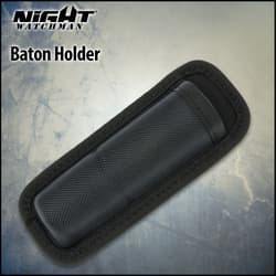 Black baton holder on a textured background