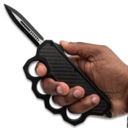 Carbon OTF Knife in hand