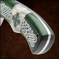 It has a 6” razor-sharp, 3Cr13 stainless steel blade with a mirror-polished finish that extends to a stainless steel guard