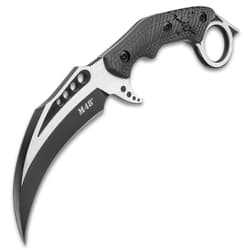 M48 Liberator Falcon Karambit Knife And Sheath - Cast Stainless Steel Blade, Black Oxide Coating, Injection Molded Nylon Handle - Length 10”