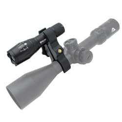 The flashlight mounted on a scope