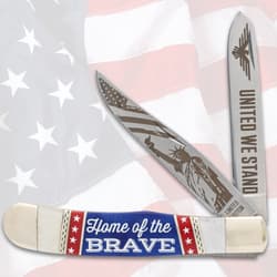 Diagram of Patriot Trapper Knife with dimensions and features