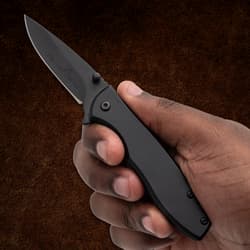 Black Timber Wolf EDC Assisted Opening Pocket Knife in hand