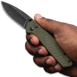 USMC Pocket Knife in hand