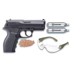 Crosman Phantom Kit CO2 Powered Air Pistol - Polymer Frame, Precision Steel Barrel, Picatinny Rail, BBs And CO2 Cartridges Included