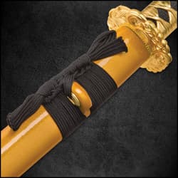 Shinwa Golden Knight Katana Sword with Wooden Scabbard - 1045 High Carbon Steel - Genuine Ray Skin