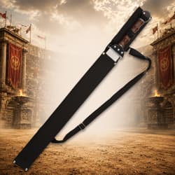 Sword in sheath with arena background