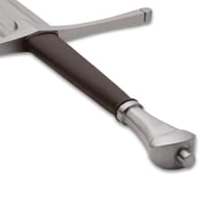 Close-up of sword handle and pommel