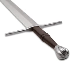 Close-up of sword hilt and pommel