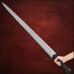 Honshu One Hand Damascus Broadsword in hand