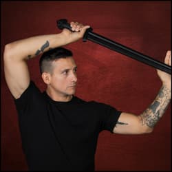 Norse Knight Set Viking Training Sword in hand