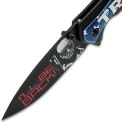 Trump Pocket Knife blade close up