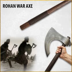 Rohan war axe with warriors in action scene