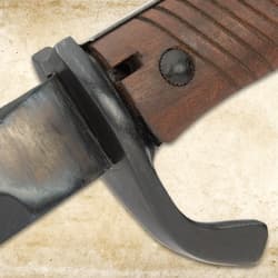Detailed view of bayonet guard and handle