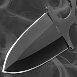 Close-up view of the double-edged blade of the Black Legion Shadow Dagger