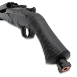 Paintball Marker Shotgun grip close up