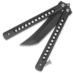 Black Butterfly Knife halfway open